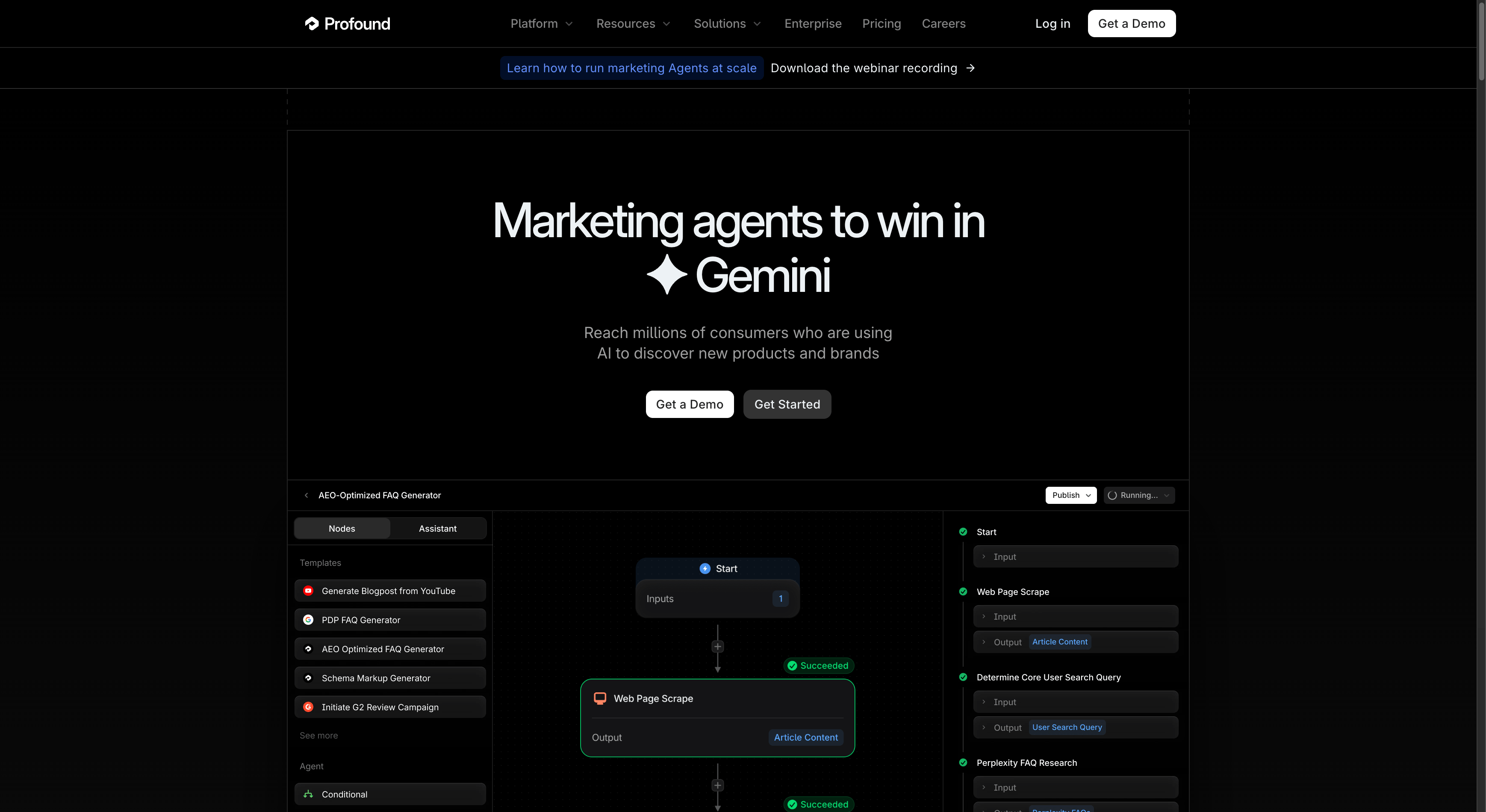 Profound platform dashboard screenshot