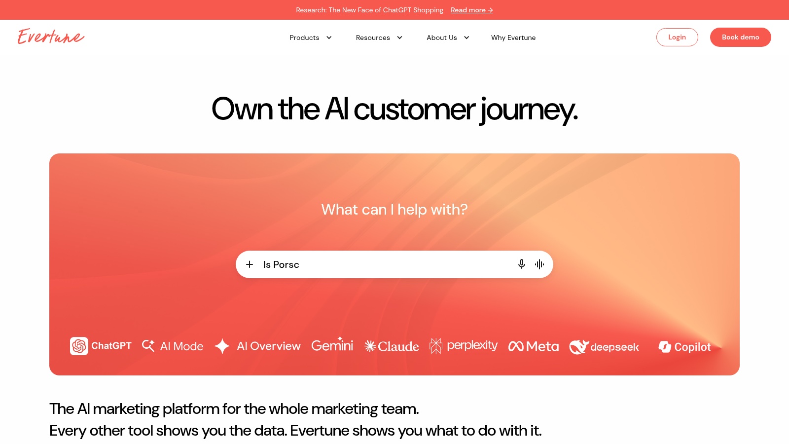 Evertune AI brand perception dashboard