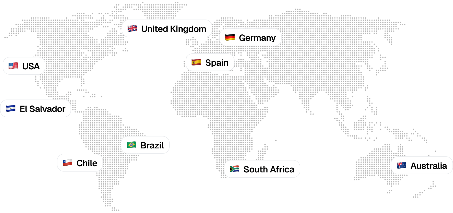 World map with location pins across the countries Temso tracks