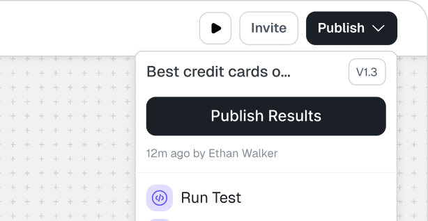 Publishing Temso results with one click